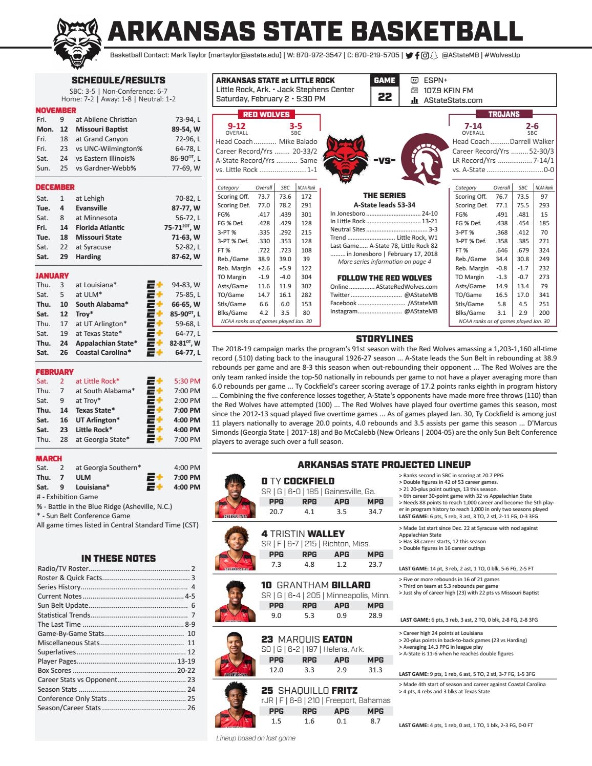 Game 22 Little Rock Arkansas State Athletics Issuu