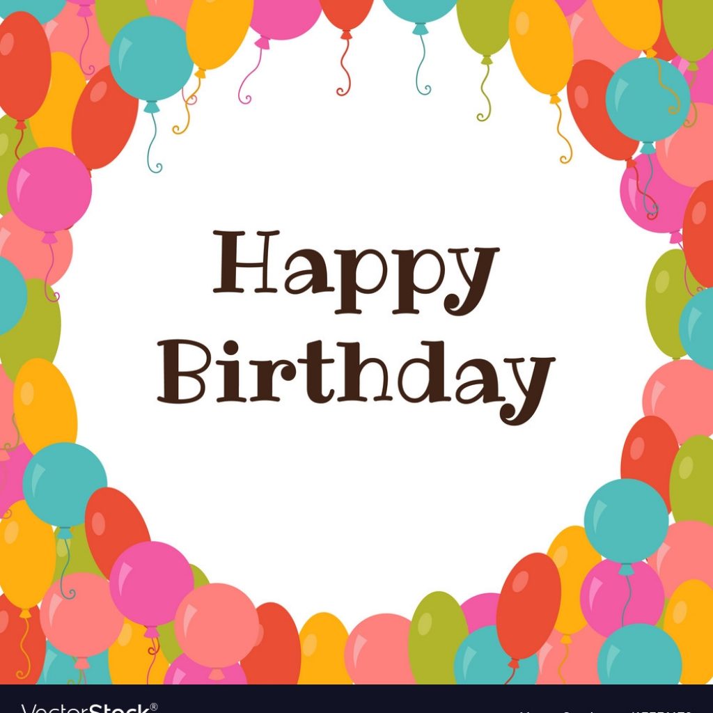 Happy Birthday Card Template With Colorful