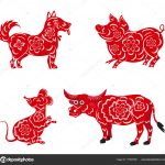 Happy Chinese New Year 2018 2019 2020 2021 Dog Pig Stock Vector