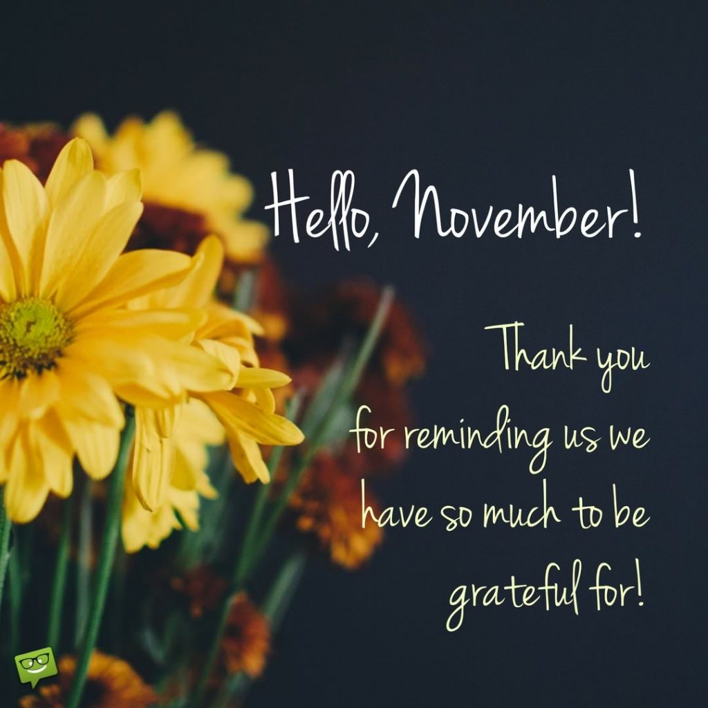 Hello November Quotes For The Month Of Gratitude