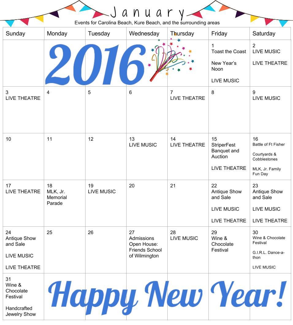 January Events In Carolina And Kure Beach 