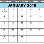 January Us Holidays 2018 Calendar Free Printable Calendar Templates