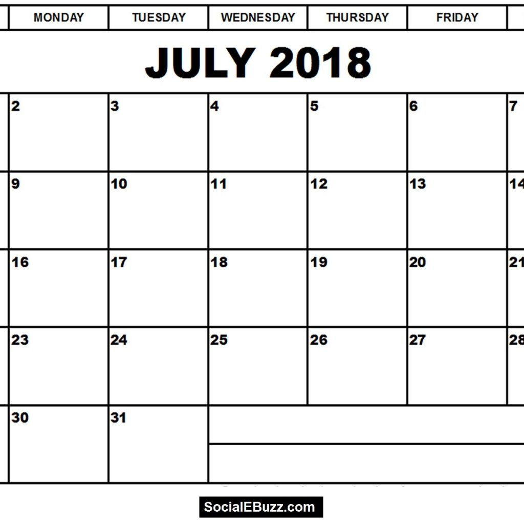 July 2018 Calendar South Africa