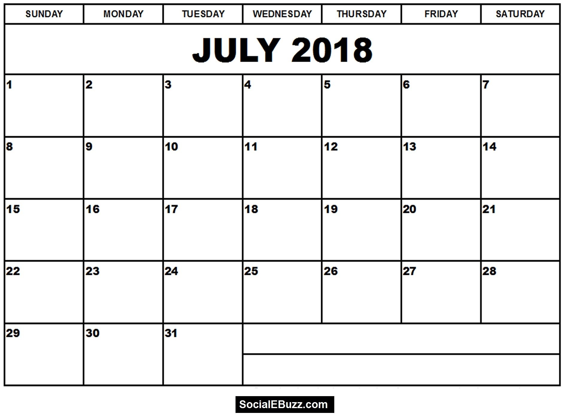 July 2018 Calendar South Africa