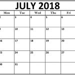 July 2018 Calendar Template