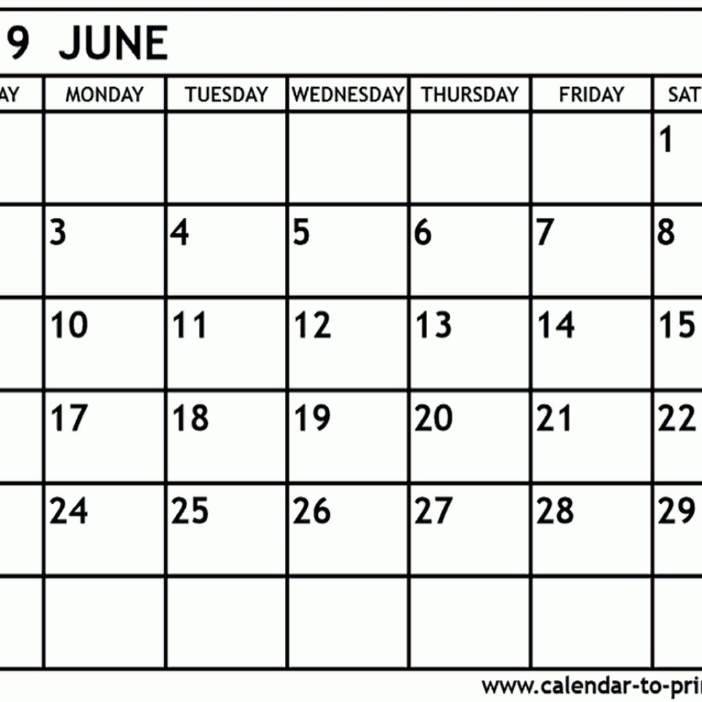 June 2019 Calendar Printable Printable Calendar 2019 April