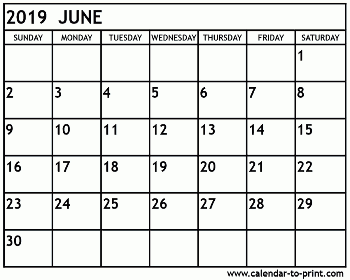 June 2019 Calendar Printable Printable Calendar 2019 April 