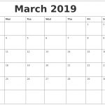 March 2019 Calendar Template For Word Excel Free Printable