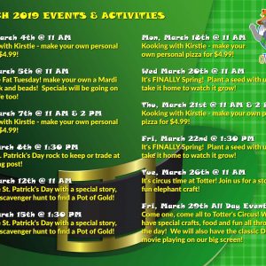 March 2019 Events Activities Totters Otterville Childrens