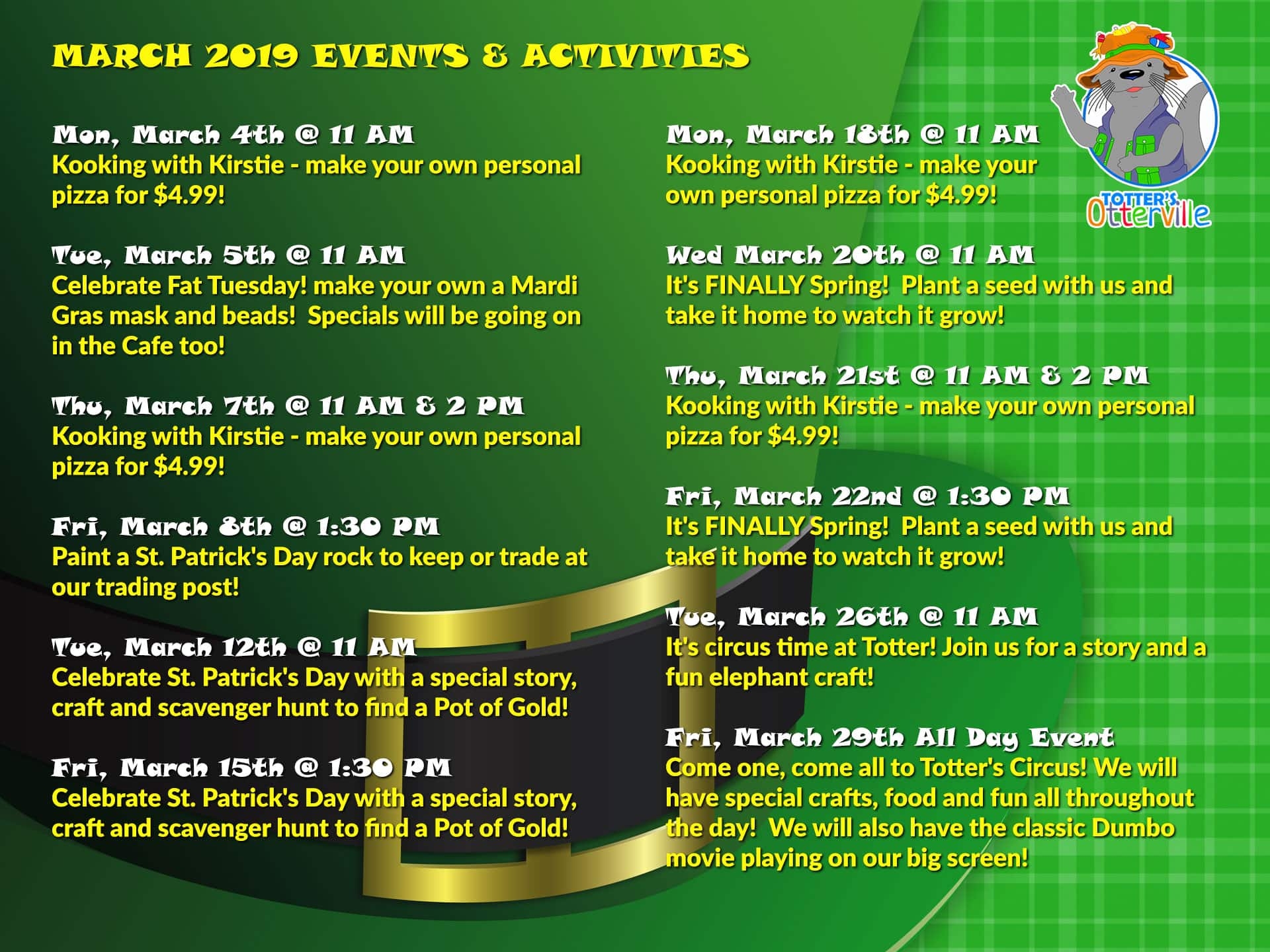 March 2019 Events Activities Totters Otterville Childrens