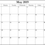 May 2019 Blank Calendar Templates