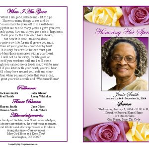 Memorial Service Programs Sample Choose From A Variety Of Cover