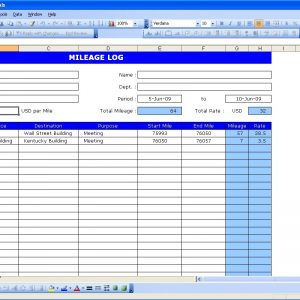 Mileage Log Excel Templates