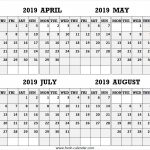 Monday Start 2019 Calendar March To August Free Fresh Calendar