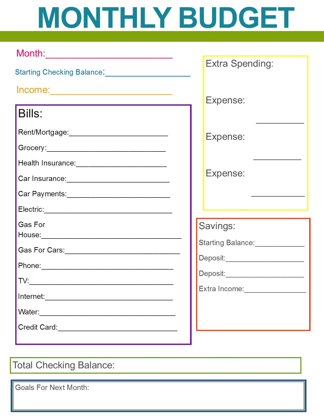 Monthly Family Budget If Only I Was This Organized