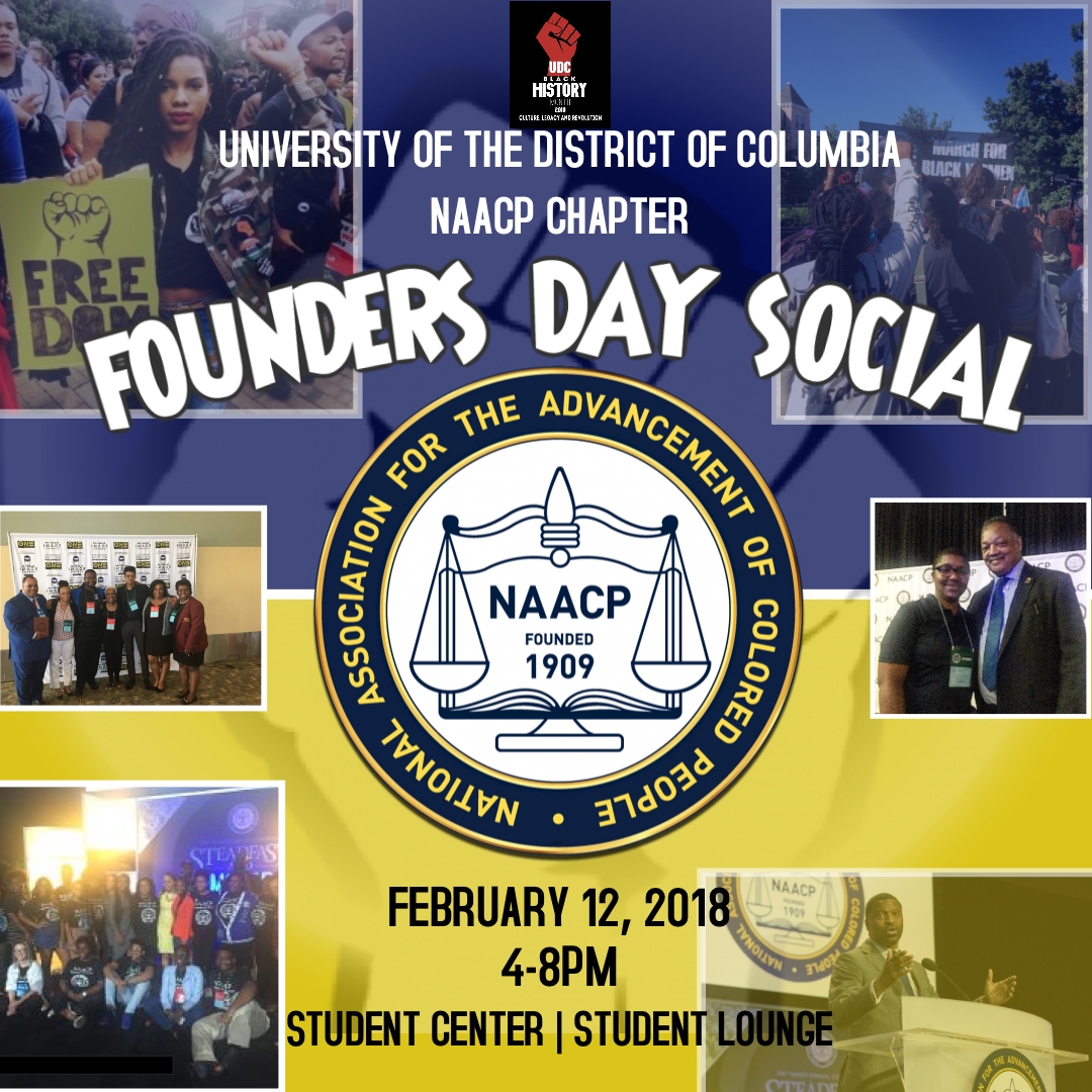 Naacp Founders Day Social Flyer Feb 12 2018 4pm 8pm Student 