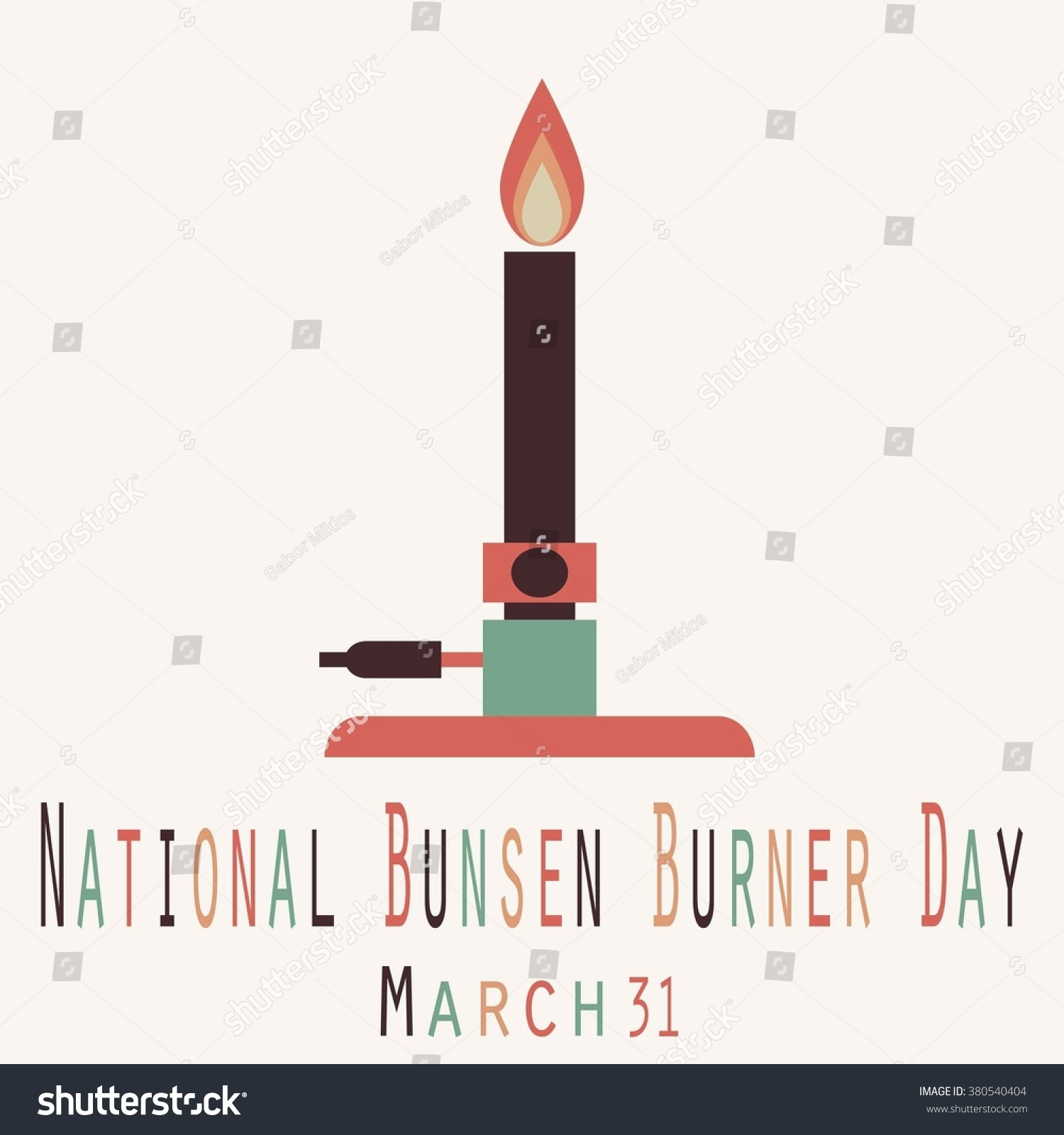 National Bunsen Burner Day Funny Unofficial Stock Vector Royalty