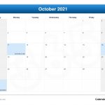 October 2021 Calendar