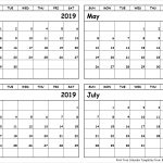 Print April To July 2019 Calendar Template 4 Month Calendar