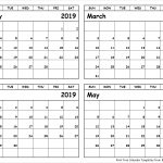 Print February To May 2019 Calendar Template 4 Month Calendar