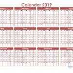 Printable 2019 Full Year Calendar Template On 1 Page Us Edition