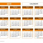 Printable 2019 Yearly Calendar Template Us Edition Chamfer