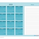 Printable Calendar 2019 With Notes Yearly Editor Metropolitan