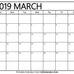 Printable Calendar March 2019 Pdf Template