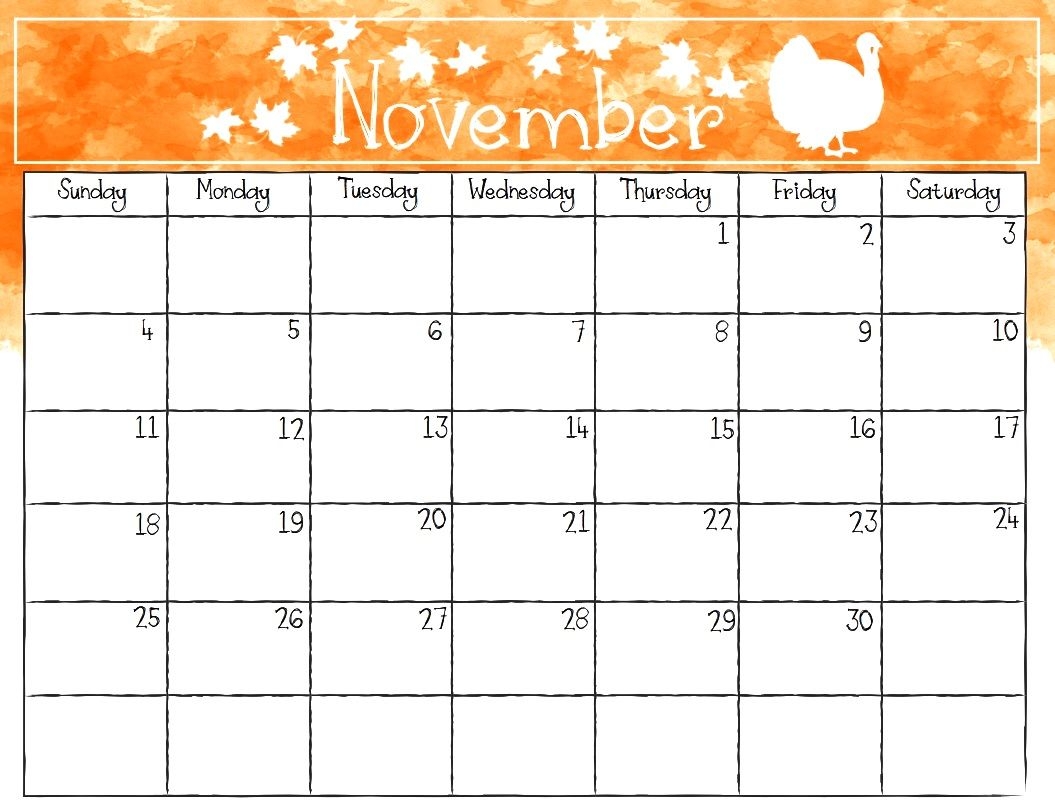 Printable November 2018 Calendar Free Download November Calendar 