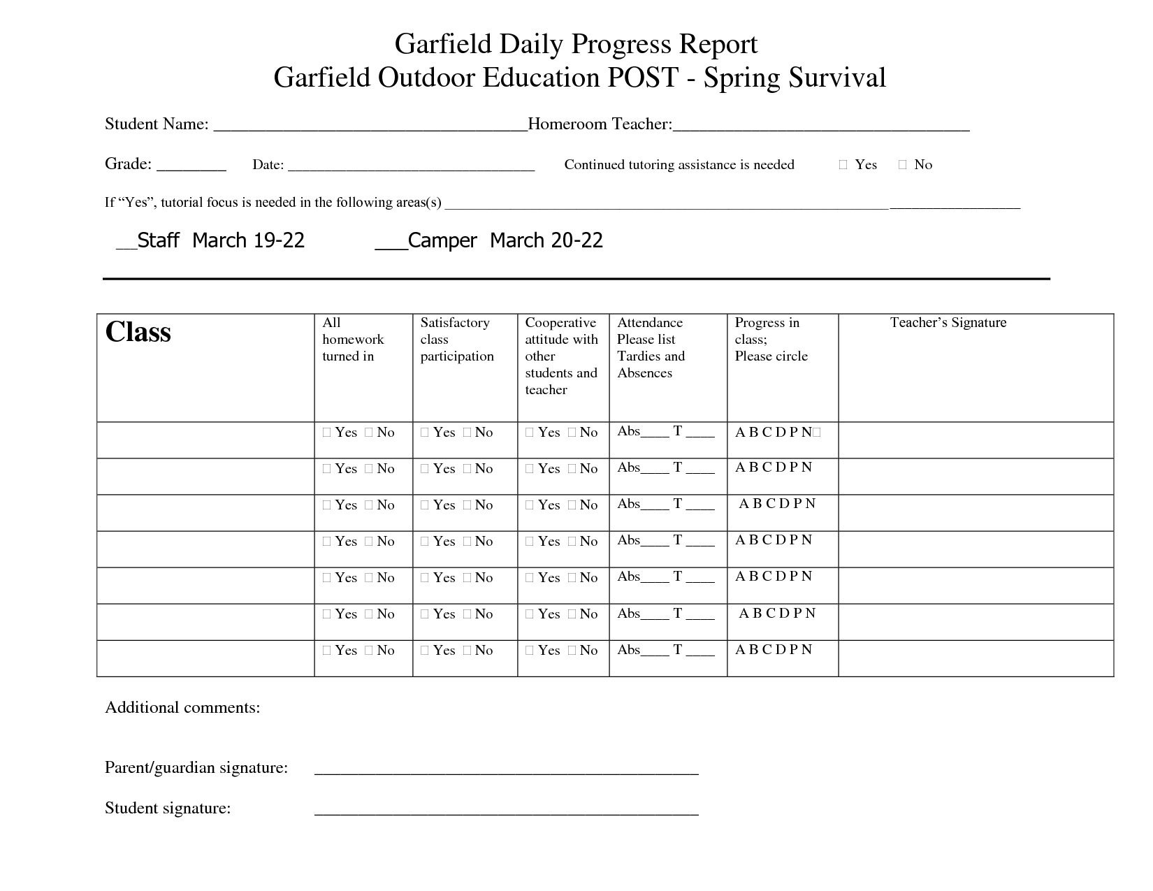 Printable Student Progress Report Template Progress Reports 