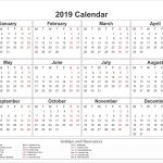 Printable Yearly Printable 2019 Calendar Pdf Template