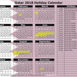 Qatar 2018 2019 Holiday Calendar