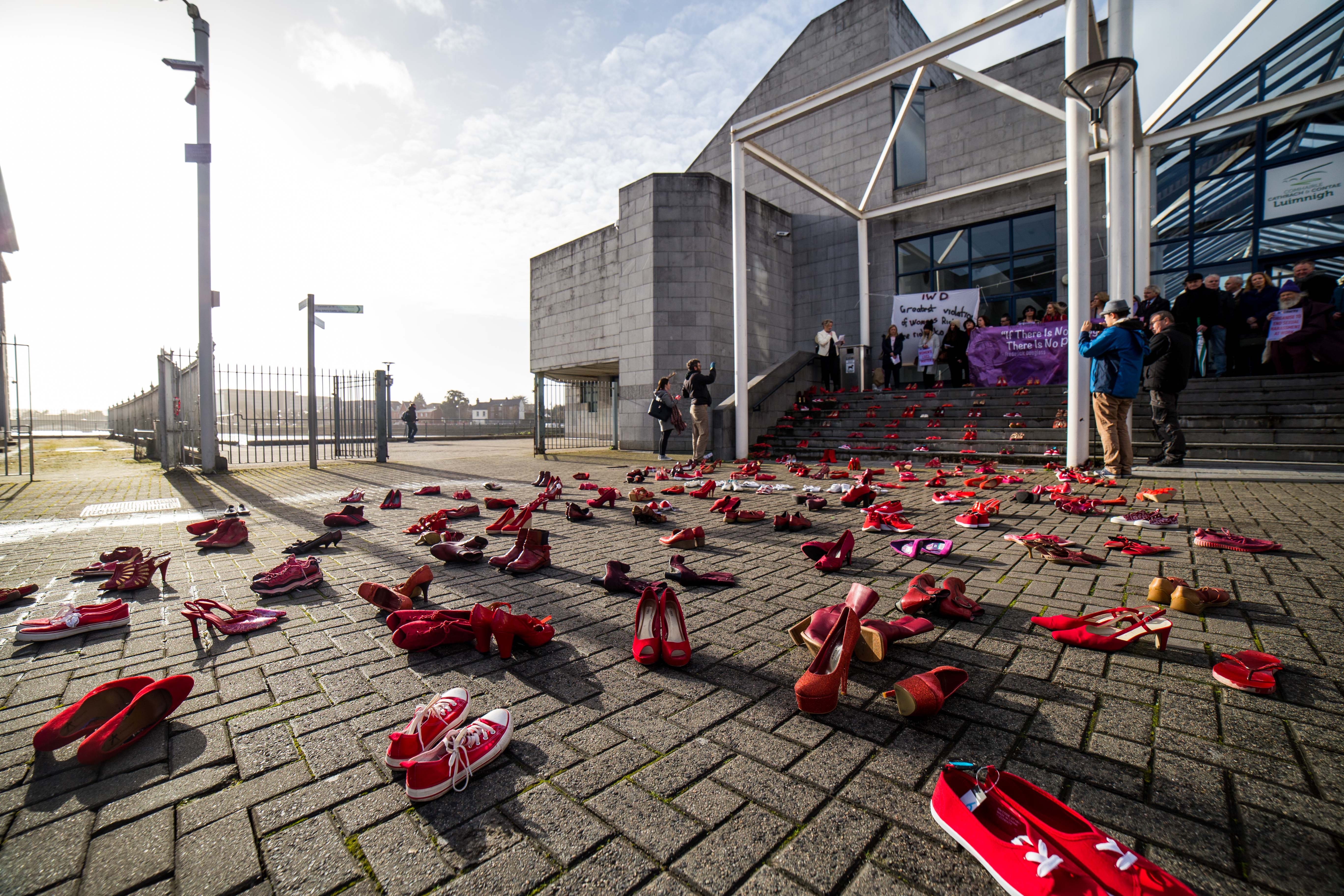 Red Shoe Demonstration On International Womens Day Highlights 