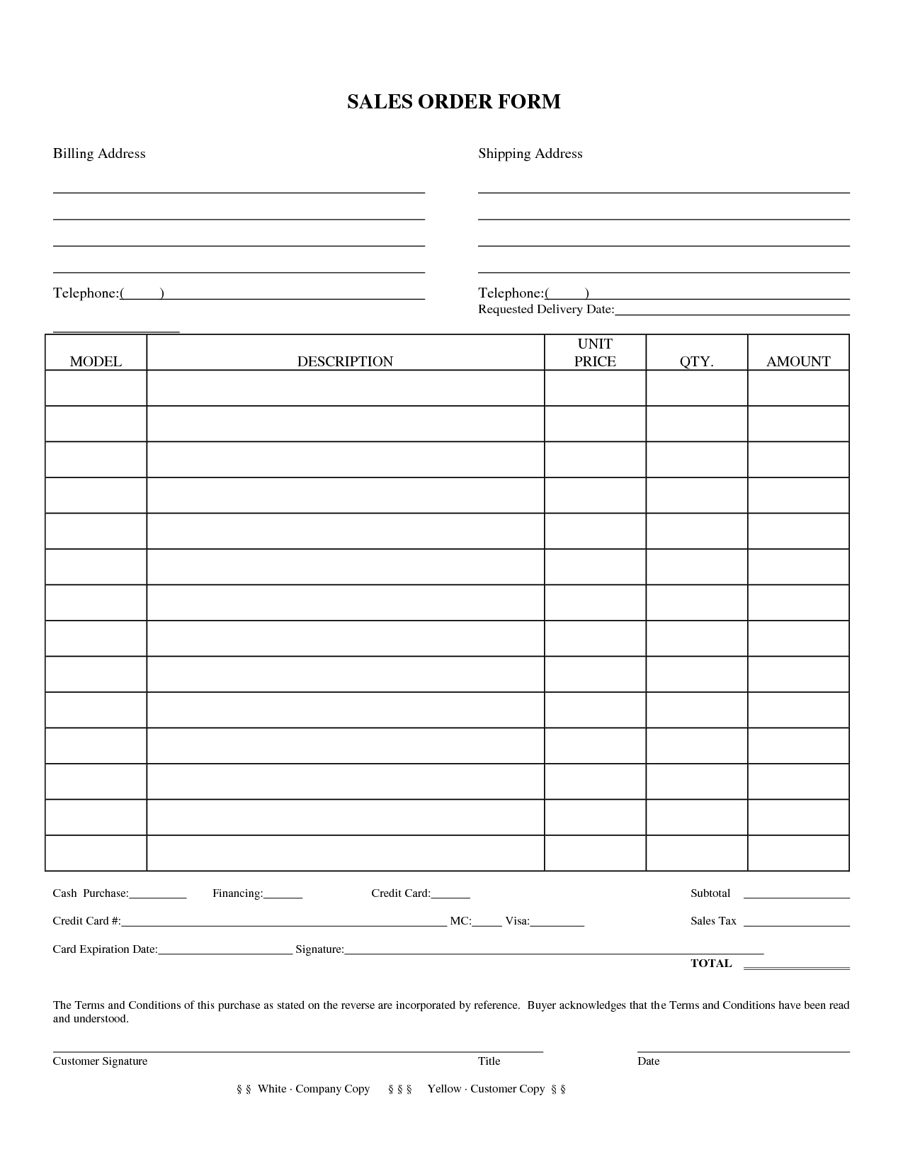 Sales Forms Sales Order Form Doc Doc Projects To Try Order 