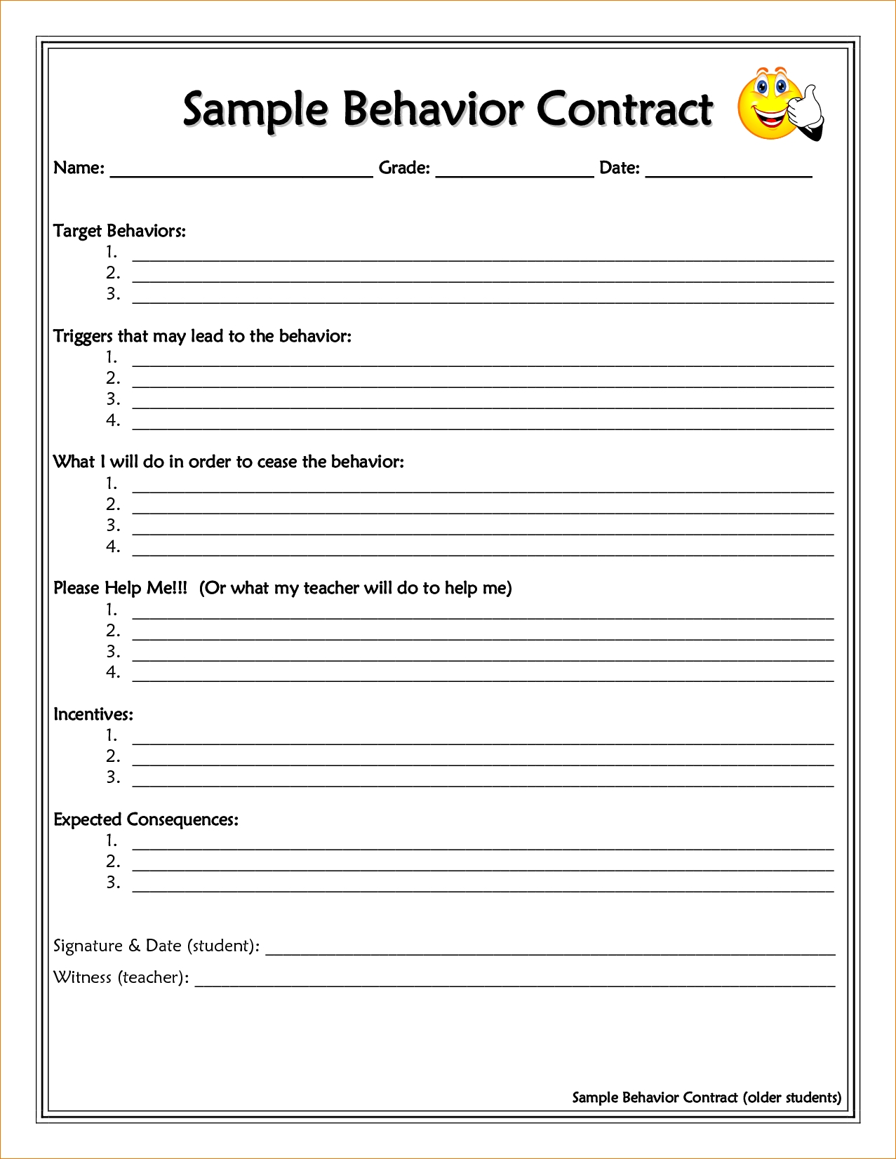 Template Behavior Contract Template 