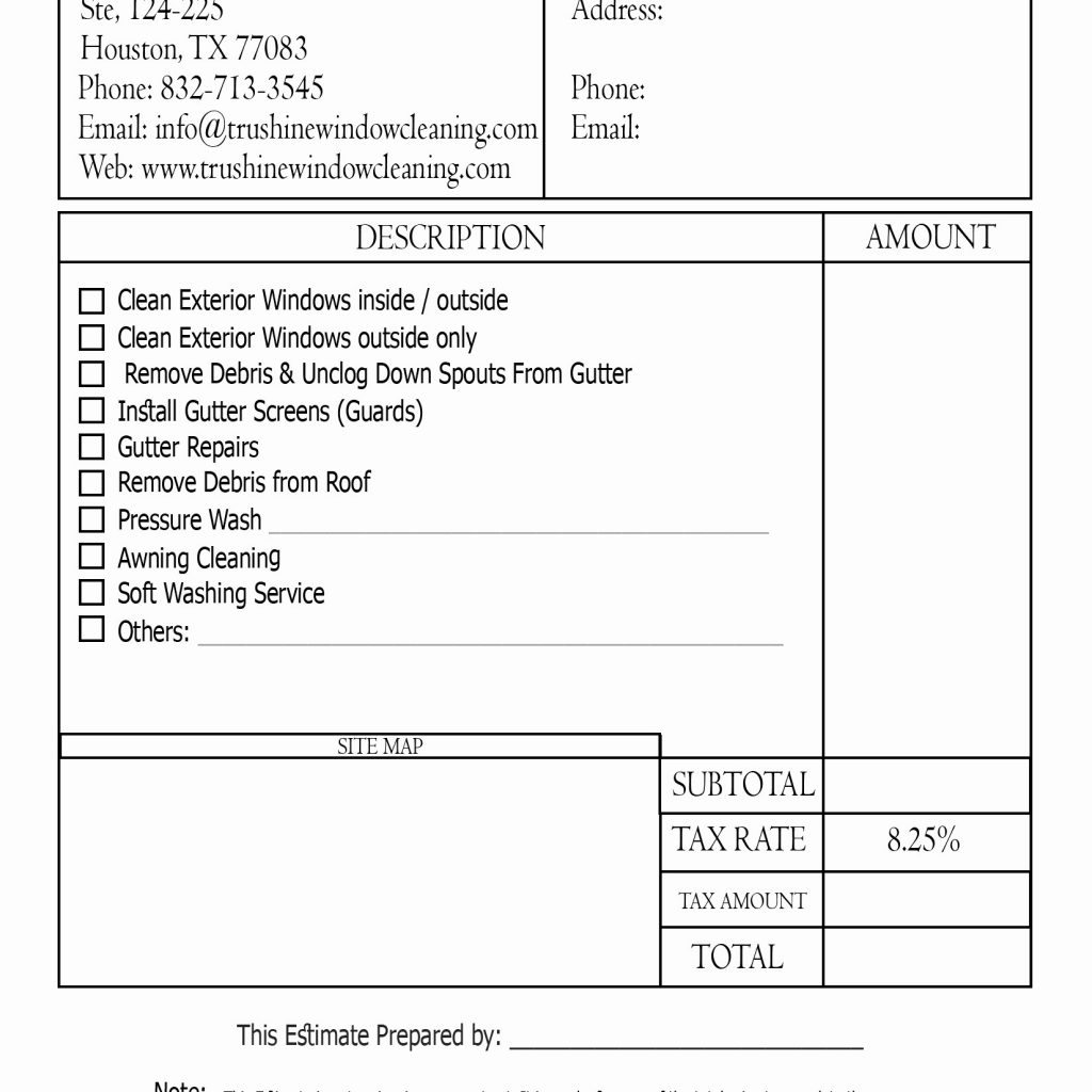 Template Pressure Washing Estimate Epp Acp