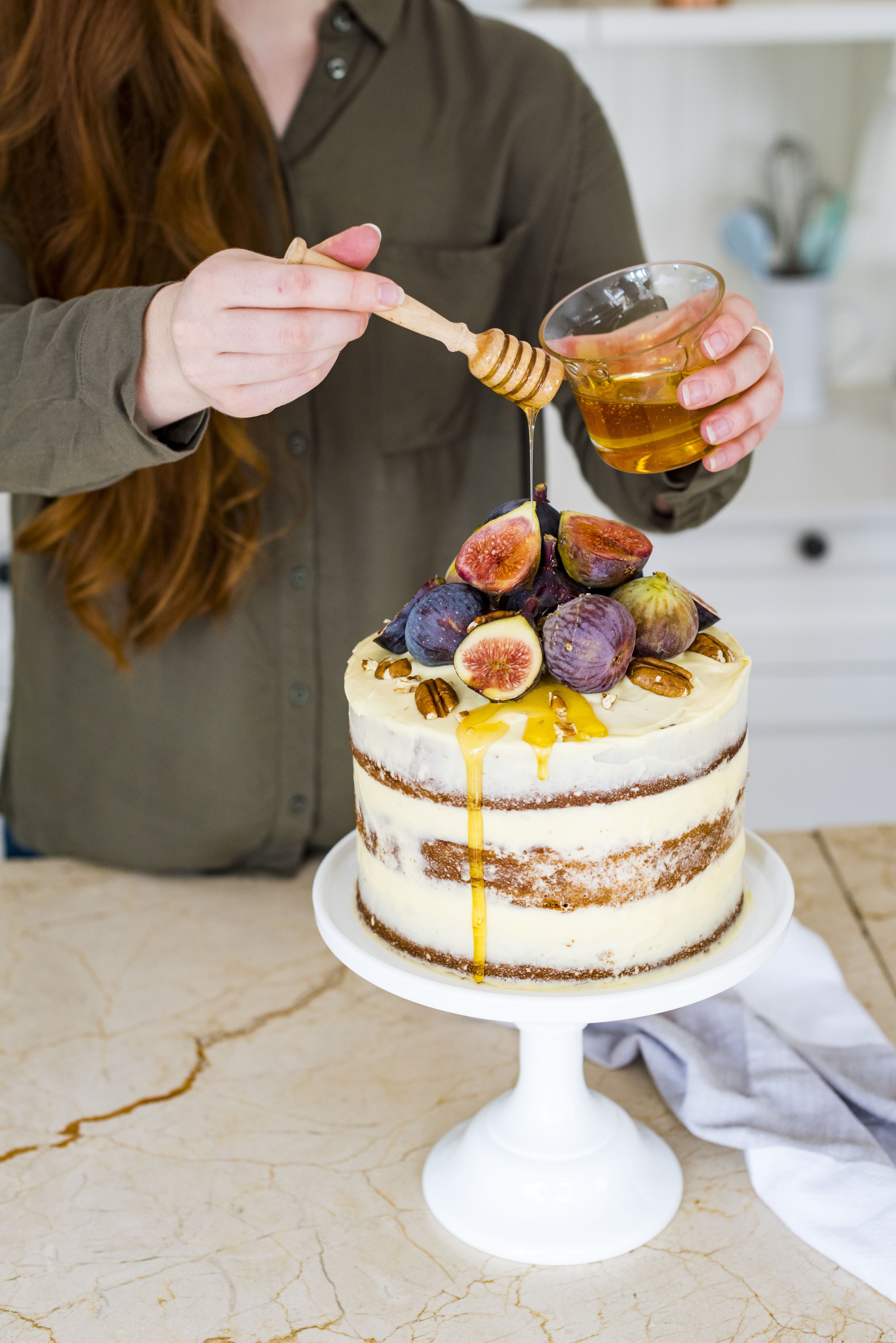 This Earl Grey Cake With Honey Mascarpone Frosting And Fresh Figs Is 