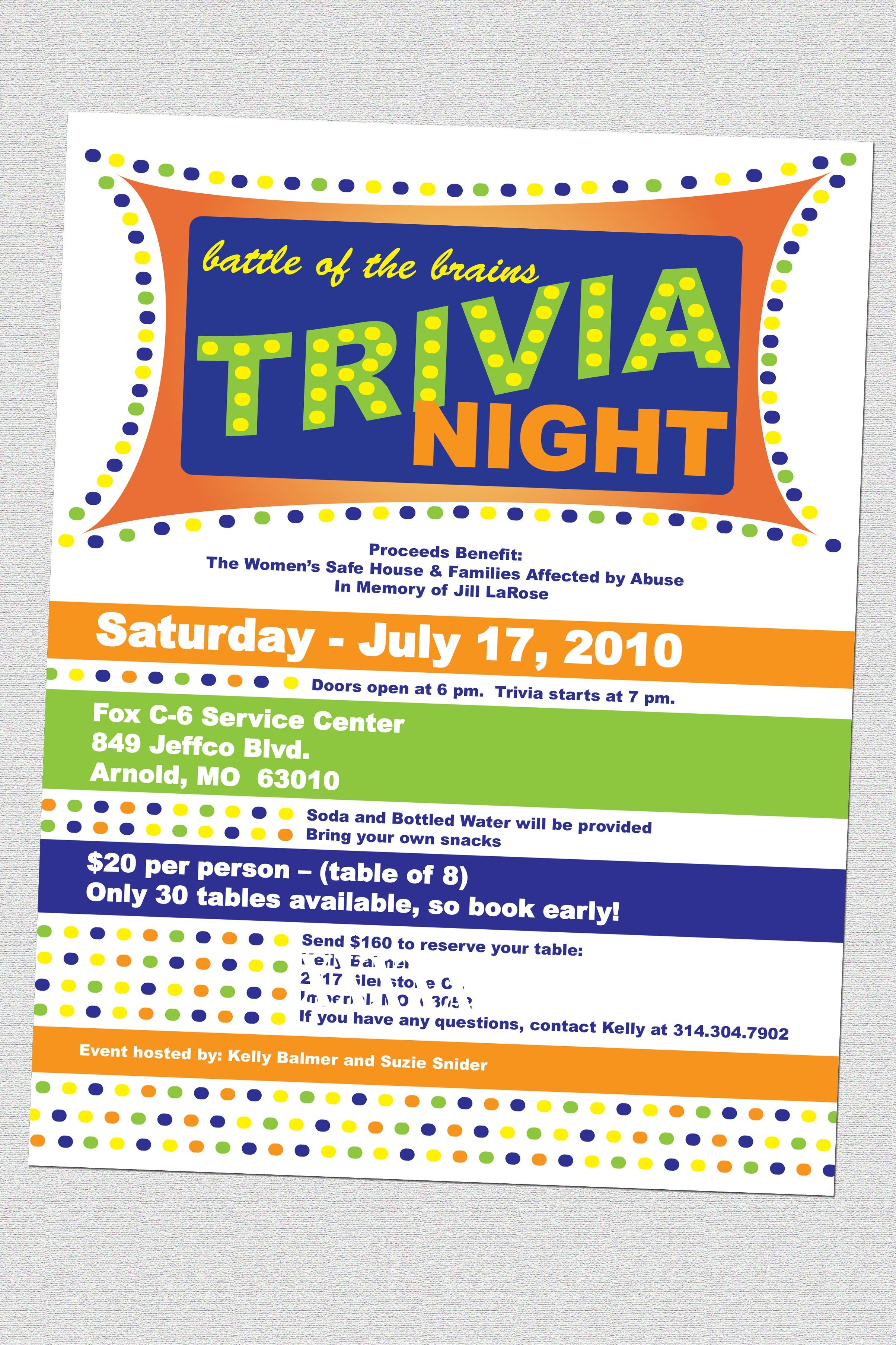 Trivia Night Flyers Designs And Photography Kristin Hudson