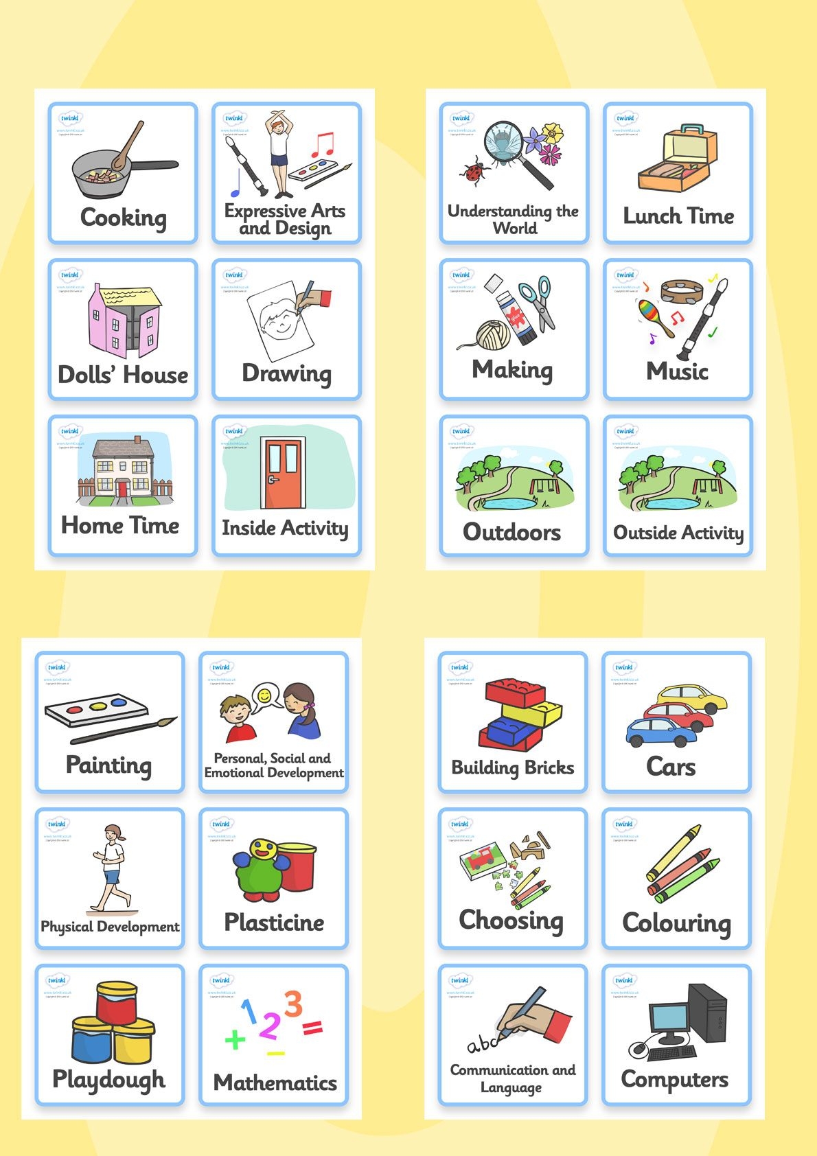 Twinkl Resources Visual Timetable Nursery Fs1 Printable