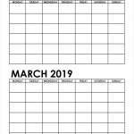 Two Month February March 2019 Calendar Blank Template