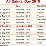 When Is All Saints Day 2019 2020 Dates Of All Saints Day