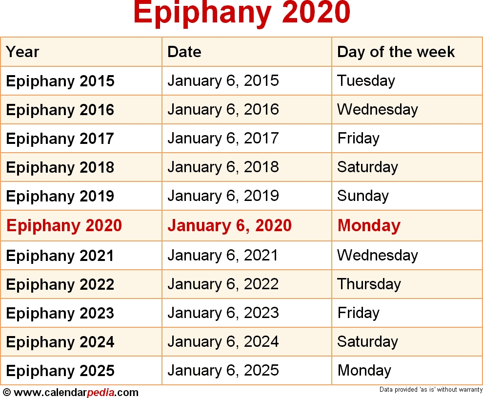 When Is Epiphany 2020 2021 Dates Of Epiphany