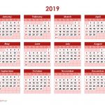 Yearly Calendar 2019 Printable Full Year Calendar 2019 Theme Vapor