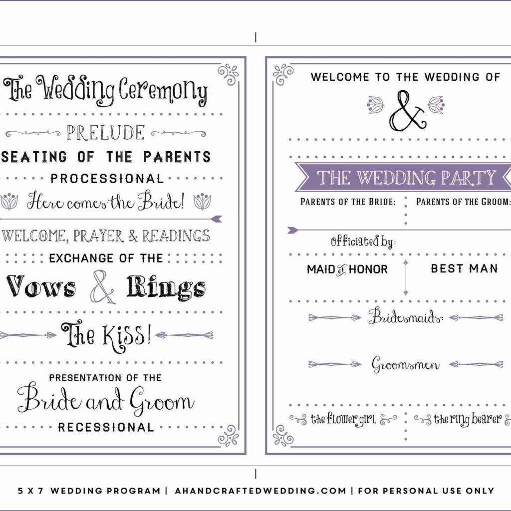 007 Diy Wedding Program Template Ideas Fascinating Free Downloadable