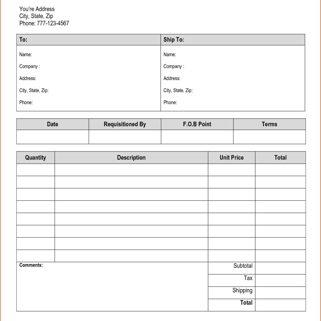 018 Template Ideas Purchase Order Excel Top Templates Free