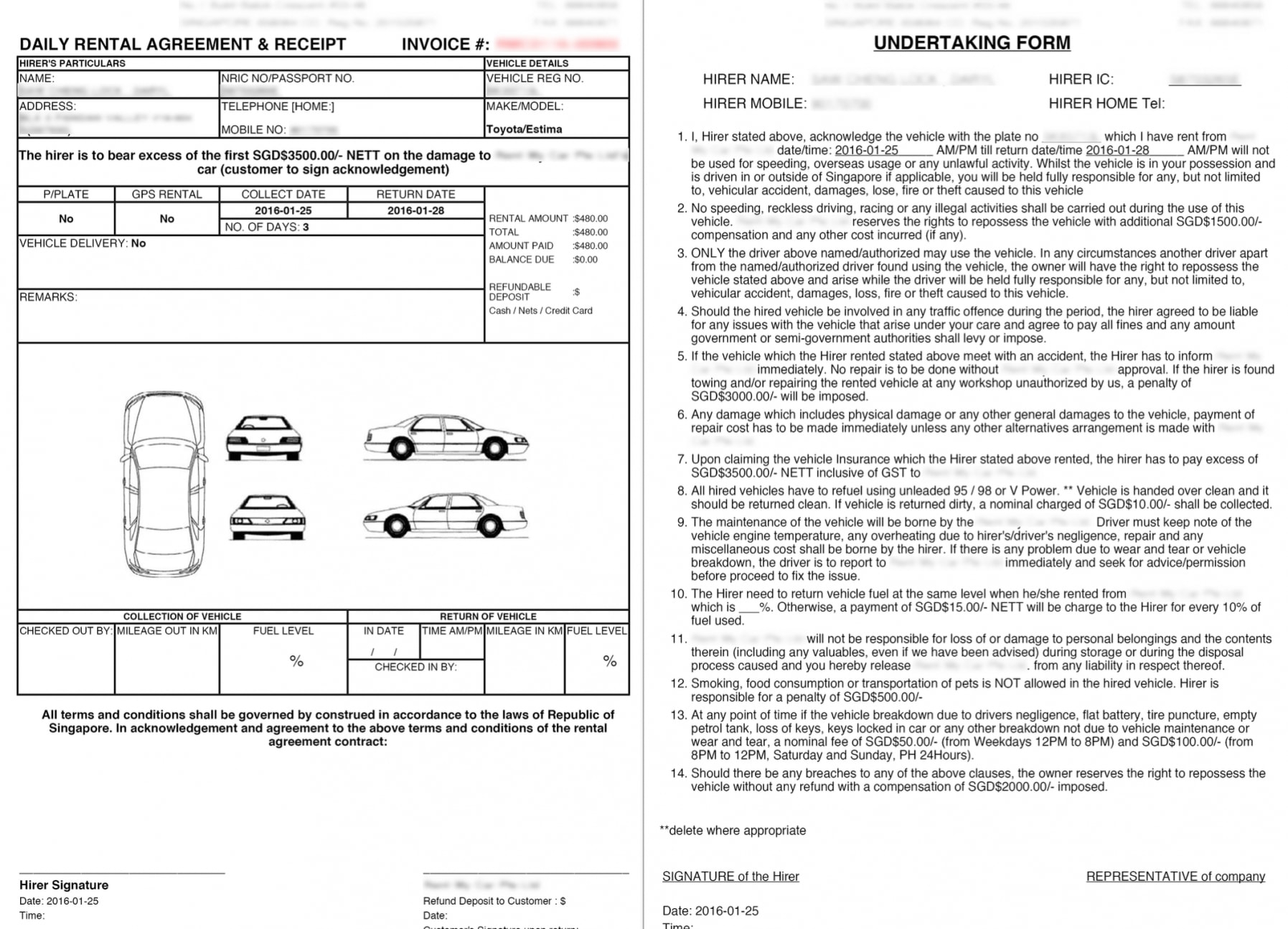 10 Car Rental Agreement Examples Pdf Word Examples 