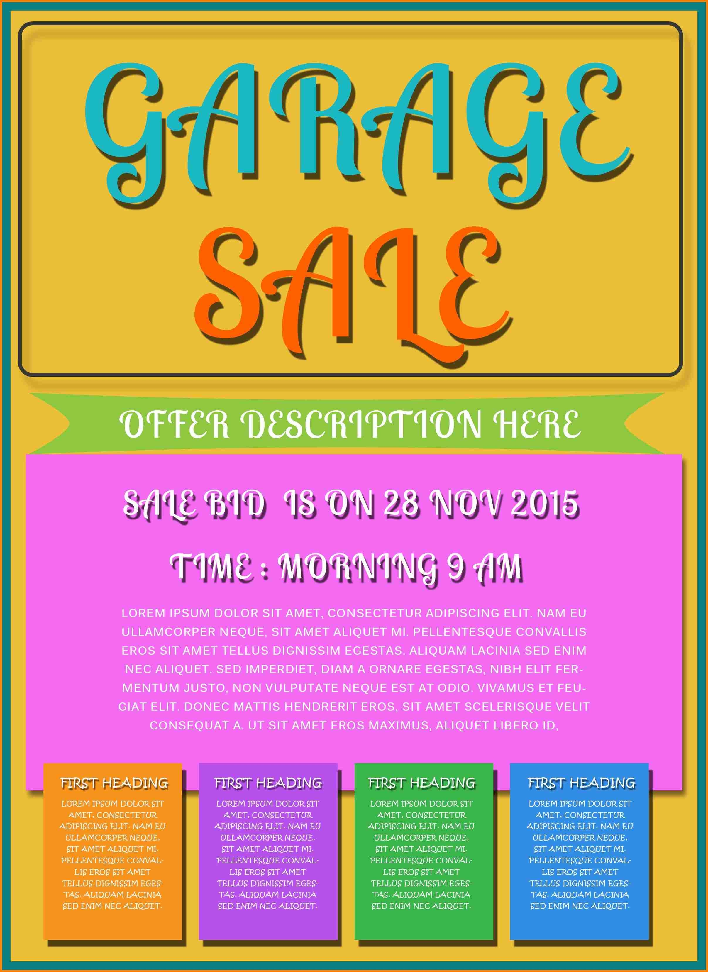 10 Garage Sale Flyer Template Free Quick Askips 