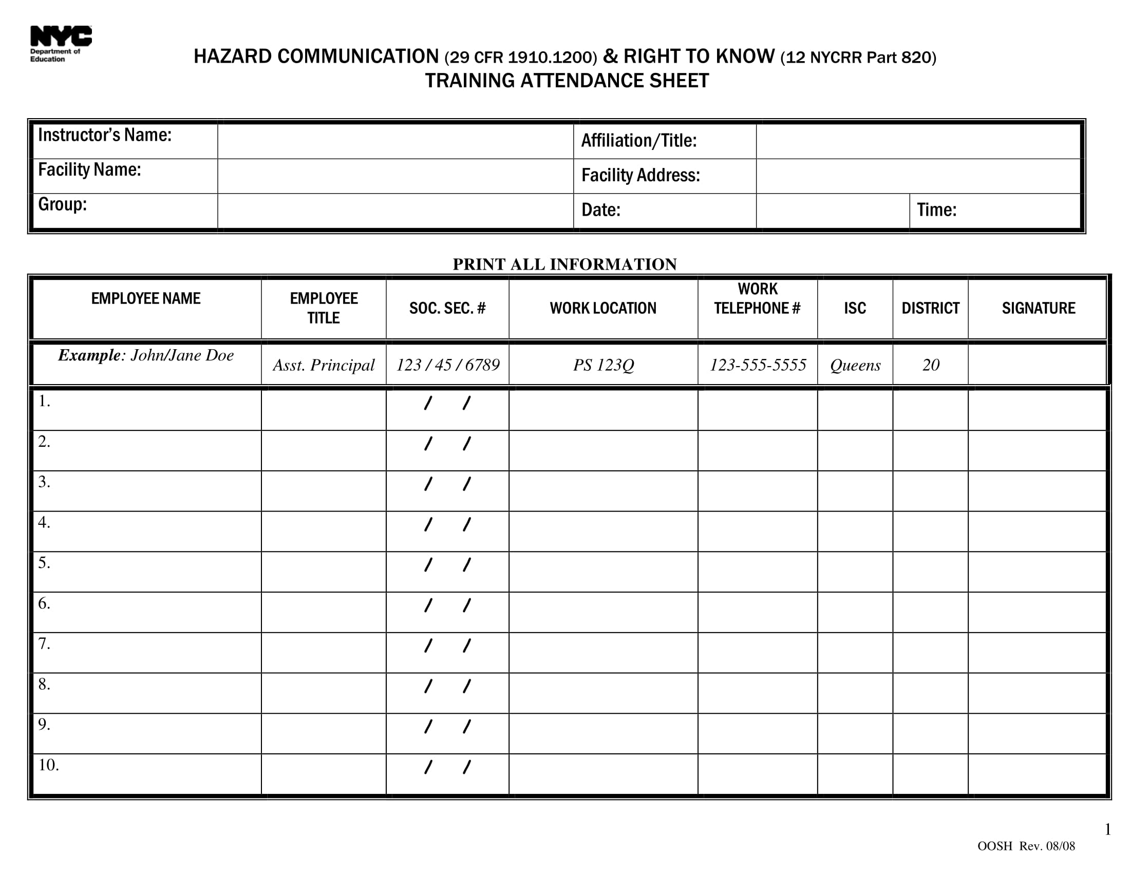 10 Printable Attendance Sheet Examples Pdf Word Examples 