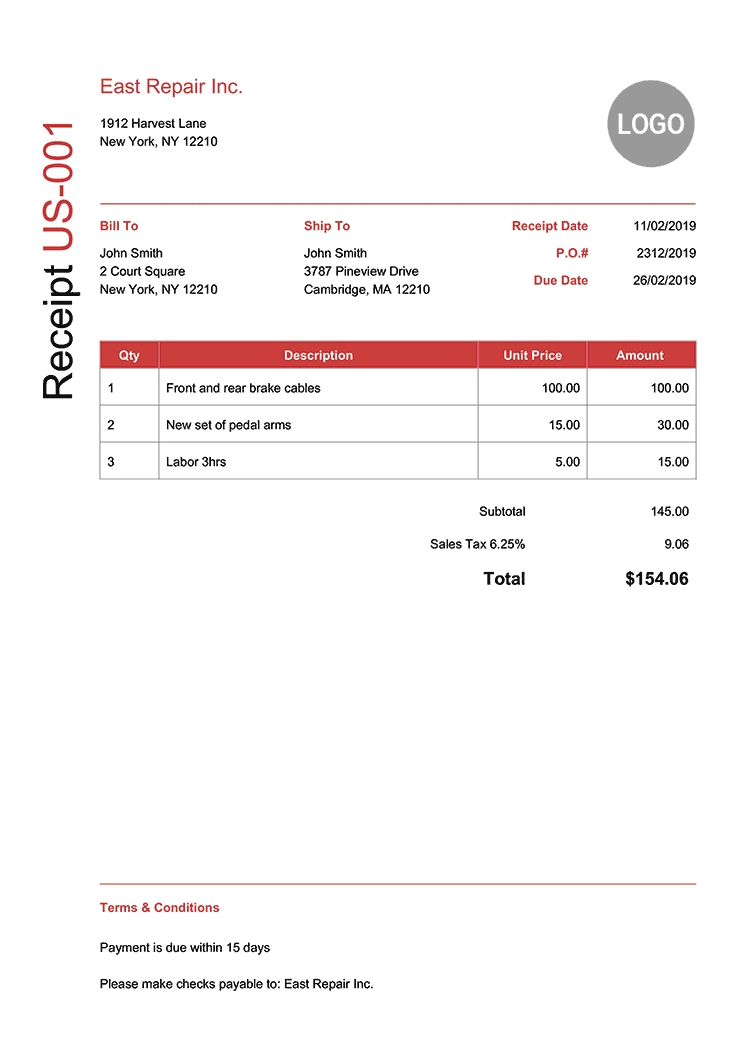 100 Free Receipt Templates Print Email Receipt Free Downloads