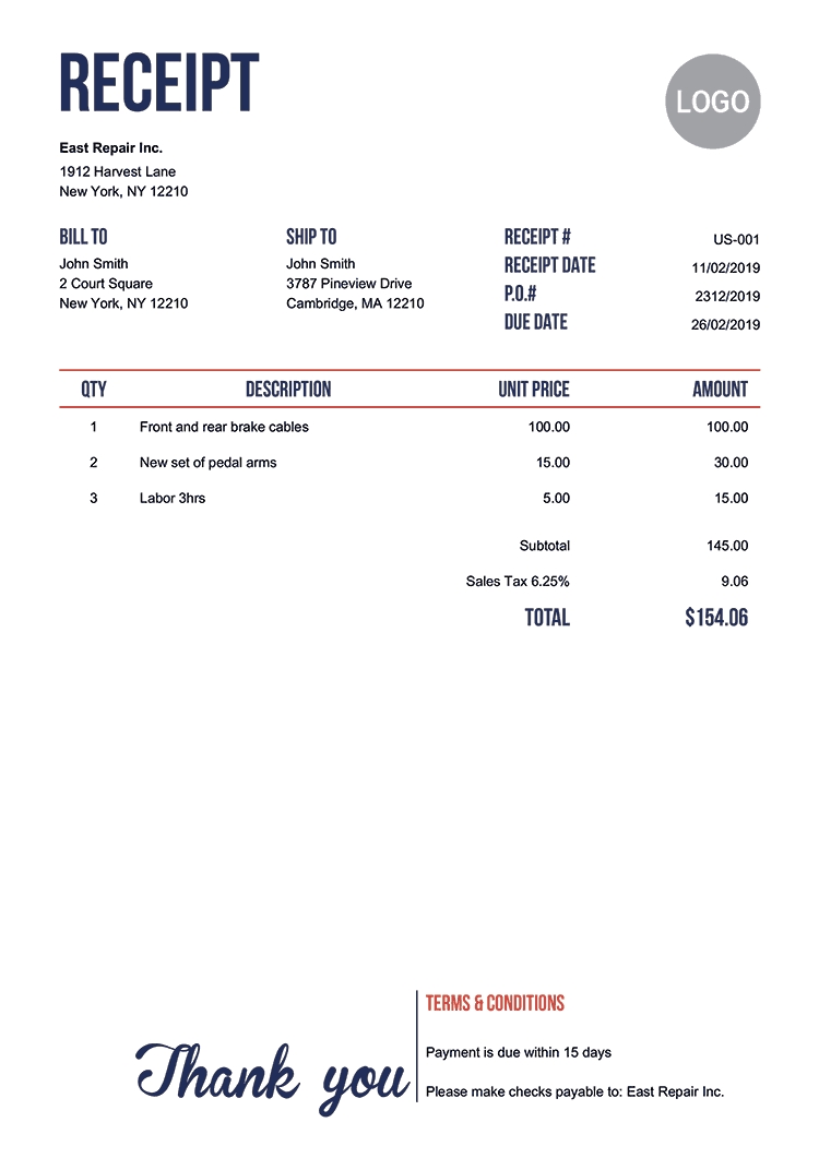 100 Free Receipt Templates Print Email Receipt Free Downloads 